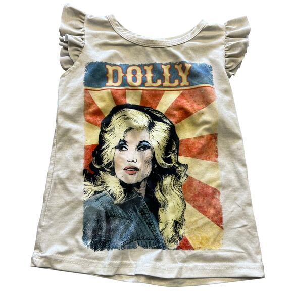 Dolly Parton Ruffle Graphic Tee Girls 3T - Picture 1 of 2